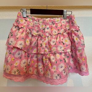 Mini Boden Pink Floral Tiered Skirt - size 8-9